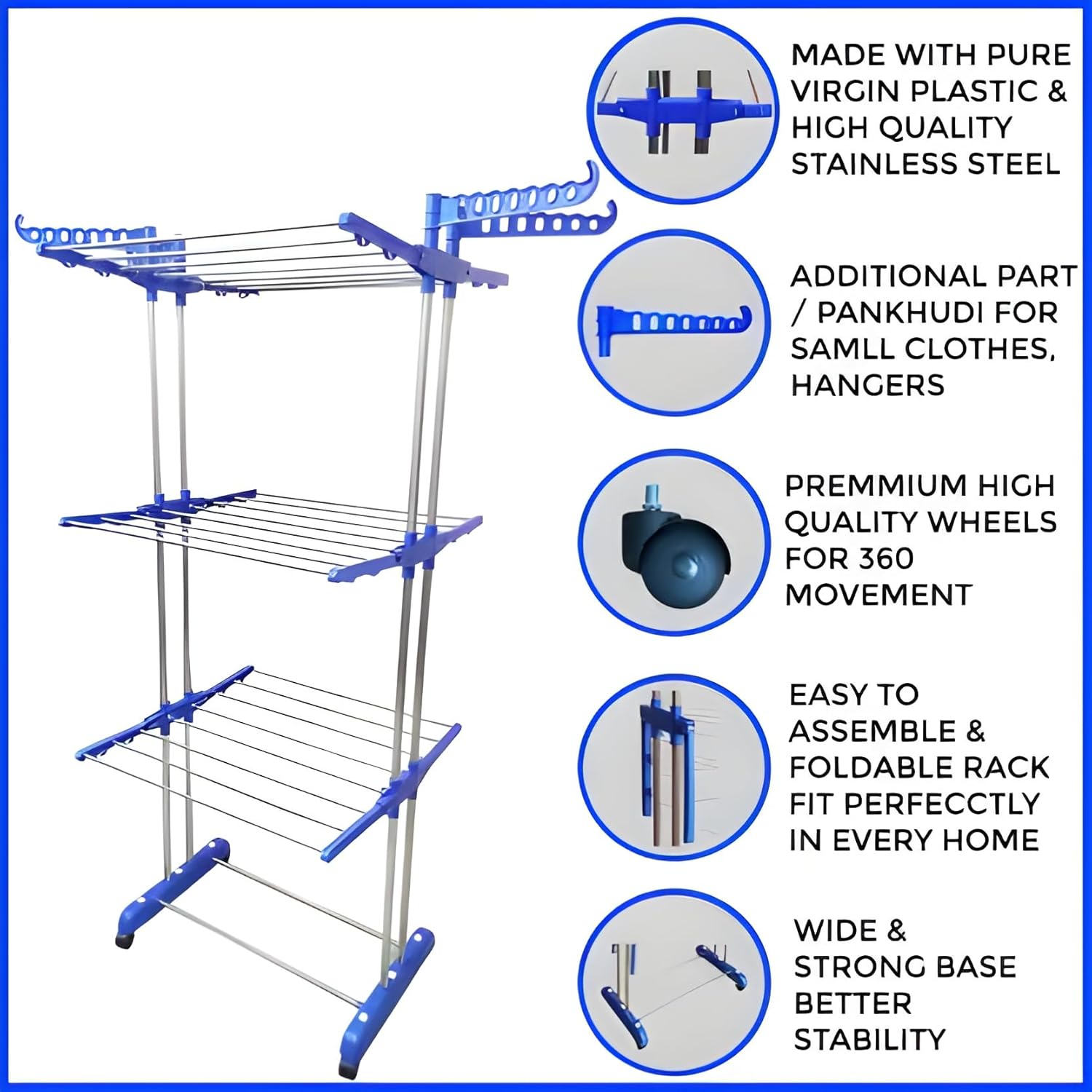 Foldable Stainless Steel Clothes Drying Stand Rack Foldable Stainless Steel Clothes Drying Stand Rack